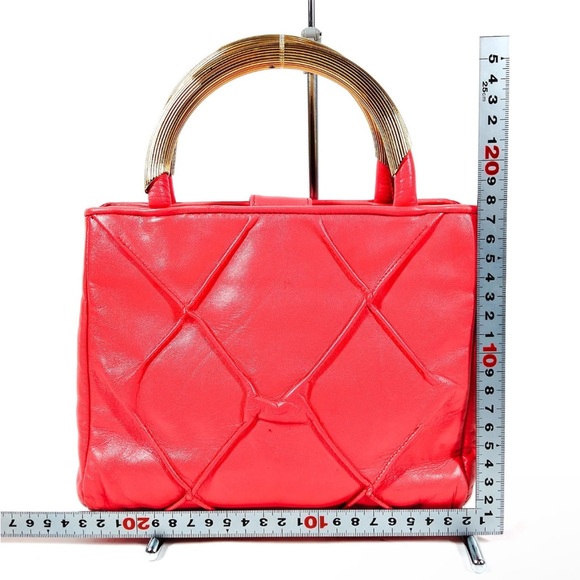 Fendi Pasta Red Leather Mini Handbag with COA EUC - Picture 3 of 17